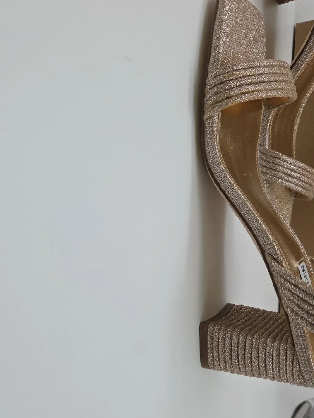 Steve Madden Rose Gold Strappy Block Heel Sandals